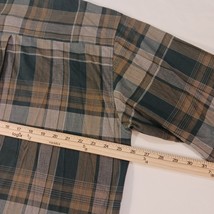 Puritan Button Up Long Sleeve Men's Plaid Green Shirt Spread Collar Size Large image 9
