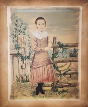 Mid-1800s Watercolor of a Young Girl - £19.78 GBP