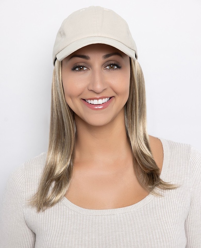 LONG HAT WITH HAIR by HENRY MARGU, Beige Baseball Cap *ALL HAIR COLORS*,... - $115.00