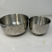 Sunbeam Mixmaster Metal Mixing Bowls Stainless Steel 6&quot; 9&quot; Set Vintage GC - £27.31 GBP