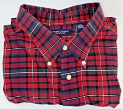 Roundtree Yorke Shirt Big &amp; Tall Long Sleeve Mens 3XT Pocket Red Plaid C... - $23.07