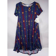 NWT Lularoe Carly  Dress Purple With Multi-Color African Designs Size XS - £12.20 GBP