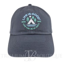 Life is Good Hat Cap Baseball Cap Slate Grey In Tents Adjustable Summer ... - £31.35 GBP