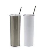 20oz Blank Gloss White, Matte White or Silver Stainless Steel Skinny Str... - $120.92 MXN+