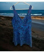 Beach Belle One Piece Swimsuit Swimdress Bathing Suit Plus Size 22W Blue... - £23.00 GBP