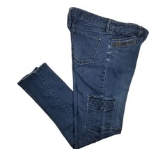 Eddie Bauer Women Sz 6 Jeans Dark Blue Modern Skinny Leg Pockets Zippers... - £15.21 GBP