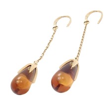 Rare! Authentic Pomellato 18k Yellow Gold Veleno Citrine Drop Earrings - $2,362.50