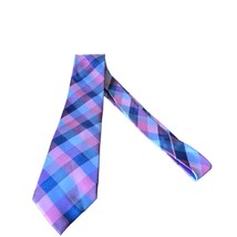 Tommy Hilfiger Men&#39;s Silk Plaid Tie Blue Pink Necktie 100% Silk Classic ... - $161.70 MXN