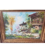 Original Painting on Canvas Village Scene Signed By Artist Trinket Stora... - $315.32