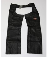 Harley Davidson Women&#39;s Black Motorcycle Riding HD Leather Chaps Size Me... - $99.99