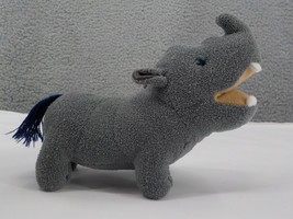 Small Stuffed Animal Gray Hippopotamus Makes Roaring Sound When Squeezed EUC - £7.93 GBP