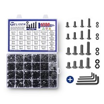 1230Pcs M2 M3 M4 M5 Silver Hex Socket Button Head Screws Nuts Washers As... - $31.97