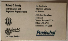Vintage Prudential Realty Business Card Ephemera Tucson Arizona BC10 - £3.10 GBP