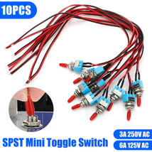 10PCS SPST Mini Toggle Switch Wires On/Off Metal Small Automotive/Boat/C... - £16.51 GBP