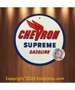 Chevron Supreme Gasoline Gas Oi Vintage Design Sign Metal Decor Gas and Oil Sign - $17.79