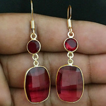 Sterling Silver Pink Ruby Silver/ Gold / Rose Plated Beautiful Women Earrings - £29.17 GBP+
