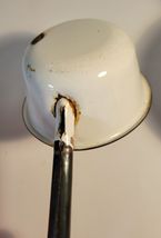 Vtg. Enamelware Dipper/Ladle White with Black Trim image 4