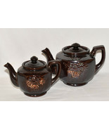 Vintage Teapots Japanese Redware 2 Brown Handpainted Moriage Teapots Jap... - £11.76 GBP