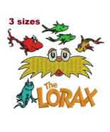 Dr Seuss Lorax and Fish digitized filled embroidery design Digital Download - $6.11 CAD