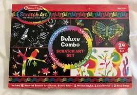 Melissa &amp; Doug Deluxe Combo Scratch Art Set: 16 Boards, 2 Stylus Tools, 3 Frames - £8.11 GBP