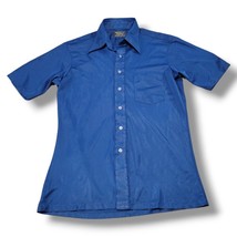 Vintage TownCraft Penn Press Shirt Size Medium Button Up Shirt Sheer Shirt Blue - £25.55 GBP