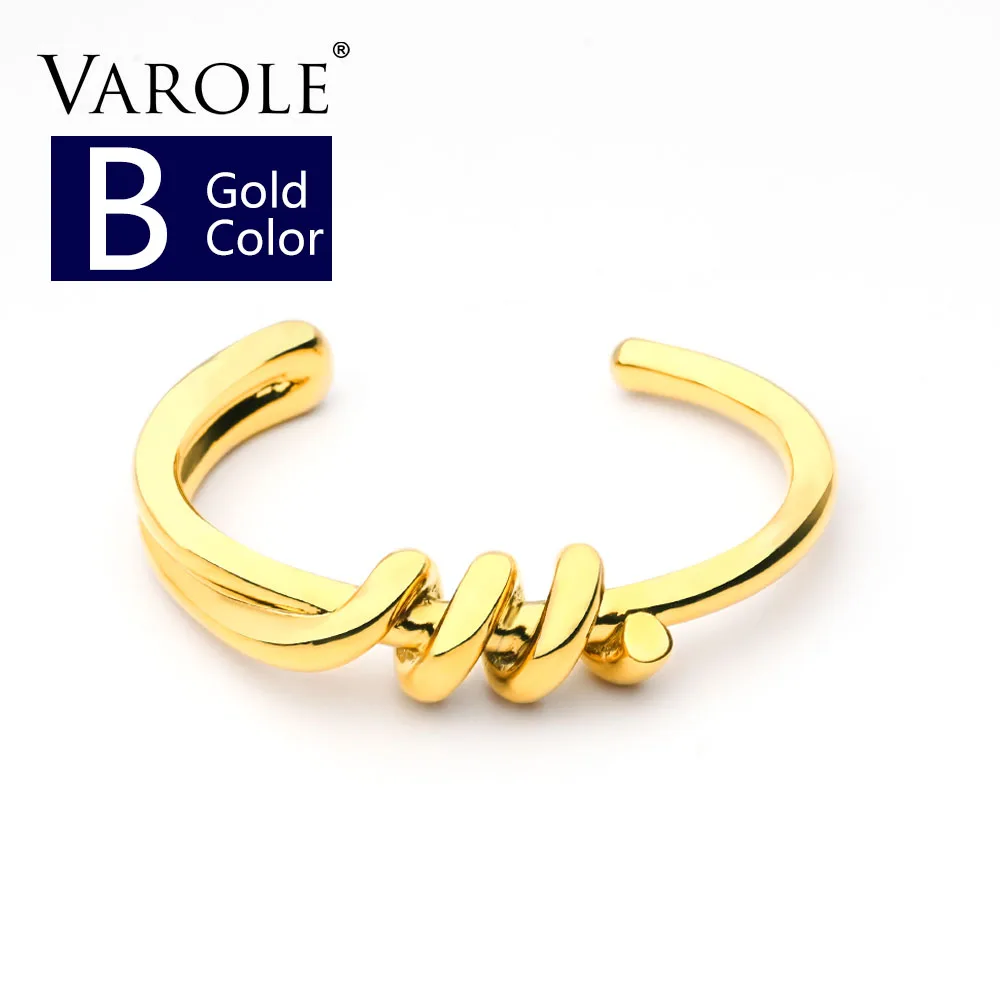 Elegant Knot Cuff Bracelet Gold Color Bangle Bracelets for Women Bangles Jewelry - £39.33 GBP