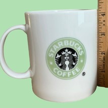 Starbucks Barista 2001 Mermaid Black Mint Green Logo White Lg Coffee Cup 4.25" - $9.99