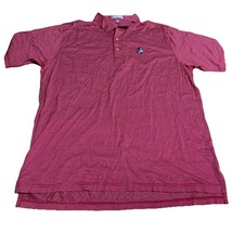 Peter Millar Shirt Mens Size XL  Red Polo Striped  Logo Dogs Made in Korea - $416.60 MXN