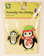 Personalize Your Christmas Stocking Penguin Pins Decor Making Memories NEW - £2.11 GBP