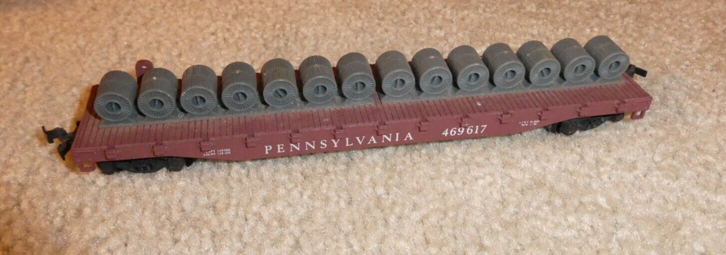 Primary image for Vintage HO Scale Lima Italy Pennsylvania 469617 Flat Car with Coil Load