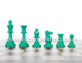Chess pieces in green/white color-standard size - 3,75 - &quot;complete-set - $22.57