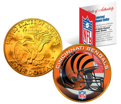 CINCINNATI BENGALS NFL 24K Gold Plated IKE Dollar US Coin * NFL LICENSED * - $12.95