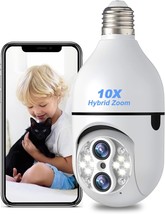 Light Bulb Security Camera 10X Zoom PTZ E27 Light Socket Cameras for Home Securi - £58.89 GBP
