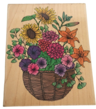 Hero Arts Rubber Stamp Super Flower Basket Floral Arrangement Friend Card Making - £3.98 GBP