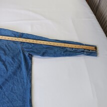 Vintage Plains Western Wear Pearl Snaps Shirt Men's Large Blue Denim Long Sleeve image 7