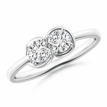 Authenticity Guarantee 
ANGARA Two Stone Diamond Infinity Knot Ring with Pron... - £1,064.24 GBP