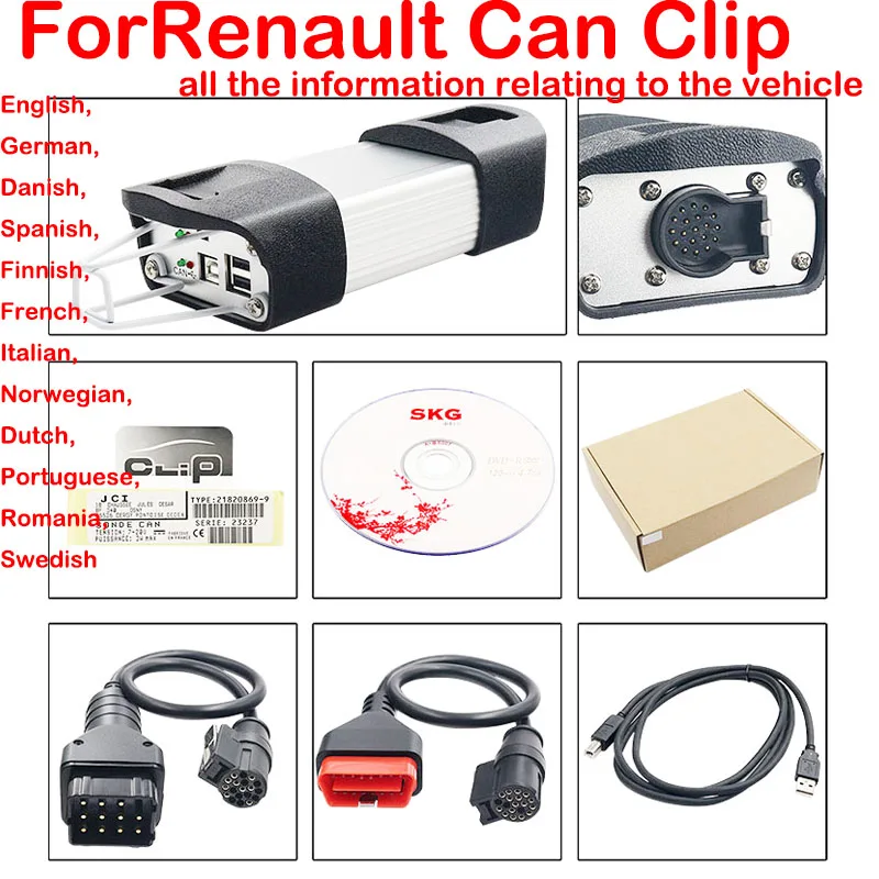 2023 Can Clip For R-enault Can Clip Diagnostic Tool V216 Software Multi Language - £175.07 GBP