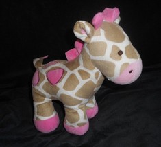 10&quot; Carter&#39;s 2012 Baby Pink &amp; Tan Giraffe Stuffed Animal Plush Toy Lovey # 99584 - £29.18 GBP