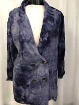 Amadi Women&#39;s Blazer Anthropologie Purple Oversized Linen Tye Dye Size Small NWT - £62.51 GBP