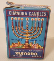Vintage Box CHANUKA MENORAH 44 Twisted Candles Israel Christmas Hanukkah  - $16.44