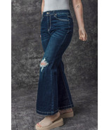 Real Teal High Rise Ripped Bell Bottom Jeans - €31,83 EUR