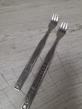 Spring Fever Cocktail Fork Lot of 2 Northland Oneida Stainless Flatware Korea - £4.71 GBP