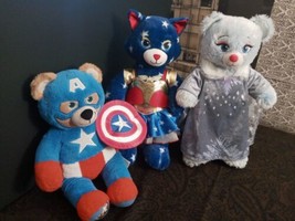 BABW Build a Bear Workshop 18&quot; Capt America Wonder Woman Frozen Plush Toy Lot - £78.95 GBP
