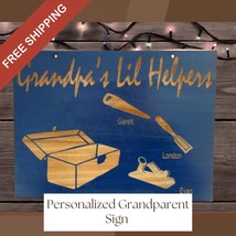 Personalized Grandparent Lil Helpers Wooden Sign Custom Made w/ Grandkids Names  - £15.29 GBP