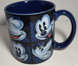 Mickey Mouse Many Faces Navy Blue Coffee Cup Disney Store Authentic - £7.72 GBP