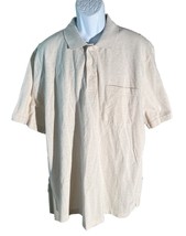 Puritan Men&#39;s Short Sleeve Button Down Oatmeal Polo Shirt 2XL Nwt - £8.54 GBP