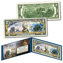 IWO JIMA Raising the Flag WWII Official Legal Tender $2 U.S. Bill - THEN... - $15.95