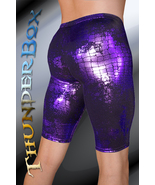 ThunderBox Nylon Spandex Purple Reptile Jammer Shorts Casual, Party, Dance M, L, - £23.59 GBP