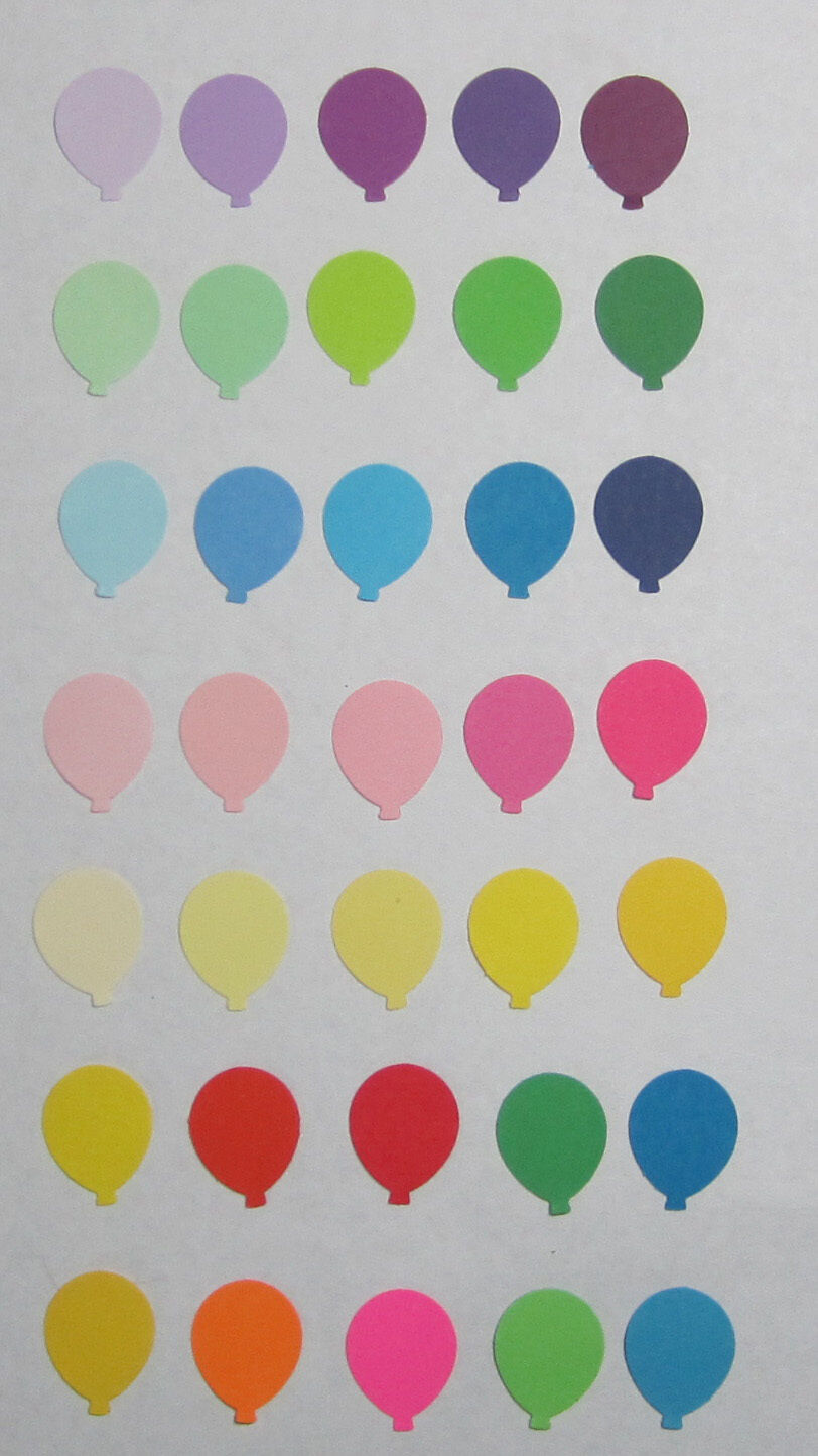 BALLOON punch Set Lot 60 pieces 5 each color Cutouts punch-outs U-Pick size - $6.59+