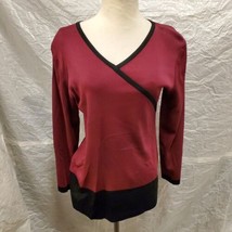 Exclusively Misook Petite Women&#39;s 100% Acrylic Red Top, Size PS - $29.69